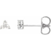0.05 CTW Rose-Cut Natural Diamond and Lab-Grown Diamond Three-Stone Earrings